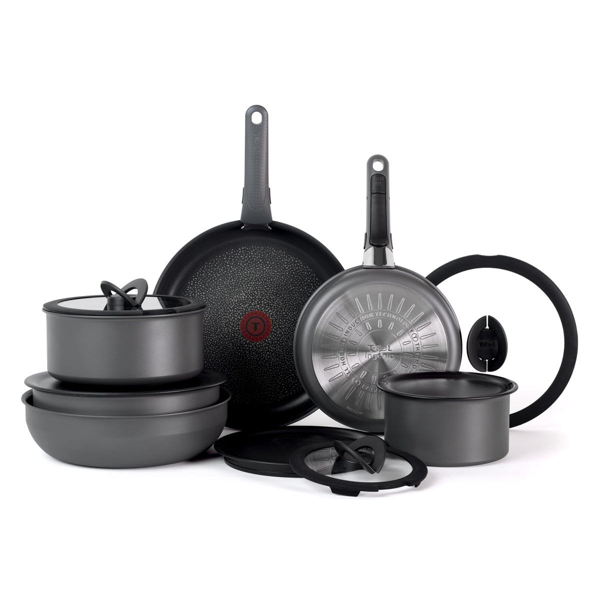 T-Fal Ingenio expertise front packaging showing set components and benefits