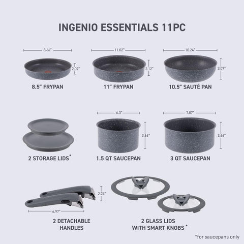 T-fal Ingenio closeup of granite titanium nonstick surface for easy release