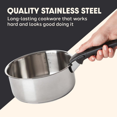 T-fal saucepan with lid in oven illustrating oven-safe cookware versatility
