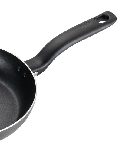 T-Fal frypan top view with Thermo-Spot indicating preheat for consistent searing benefit