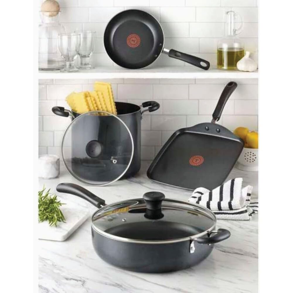 T-Fal pan filled to show 5-quart capacity for family meal preparation