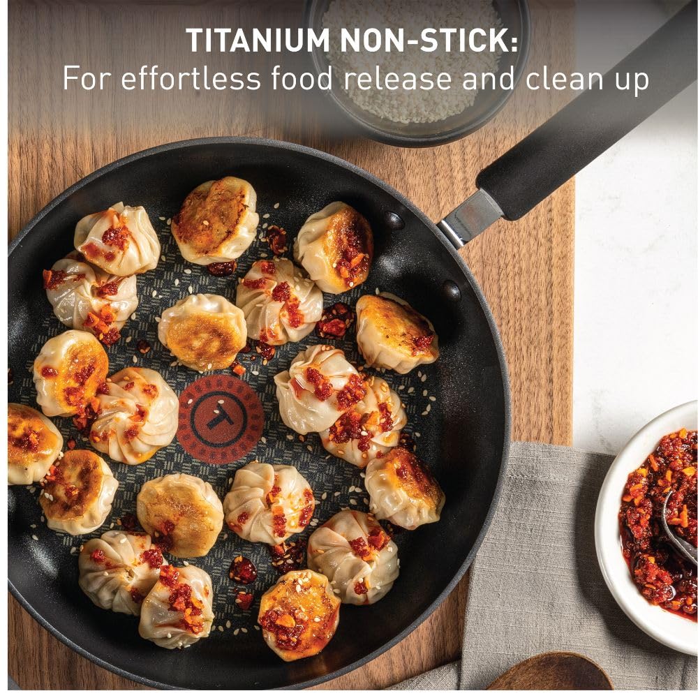 T-Fal ultimate interior detail showing titanium-reinforced nonstick for easy release