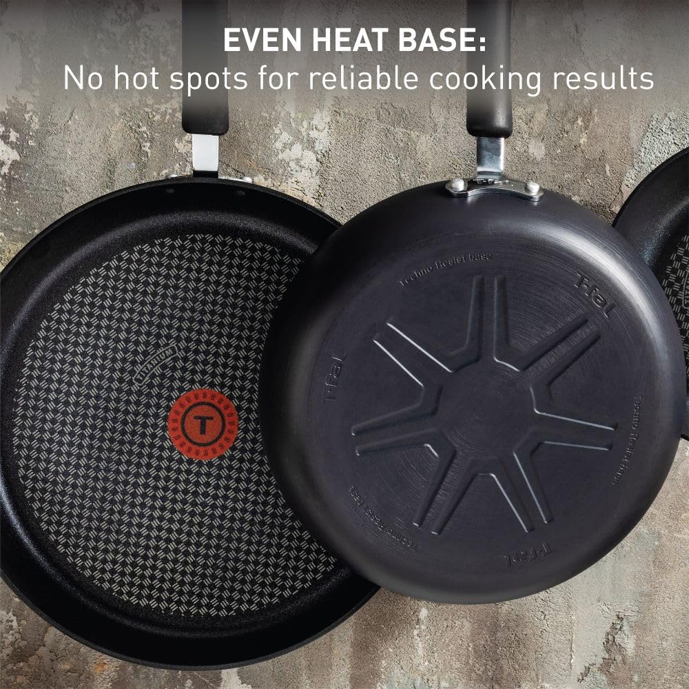 T-Fal pans in a modern kitchen with ingredients, illustrating everyday cooking convenience