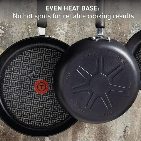 T-Fal pans in a modern kitchen with ingredients, illustrating everyday cooking convenience