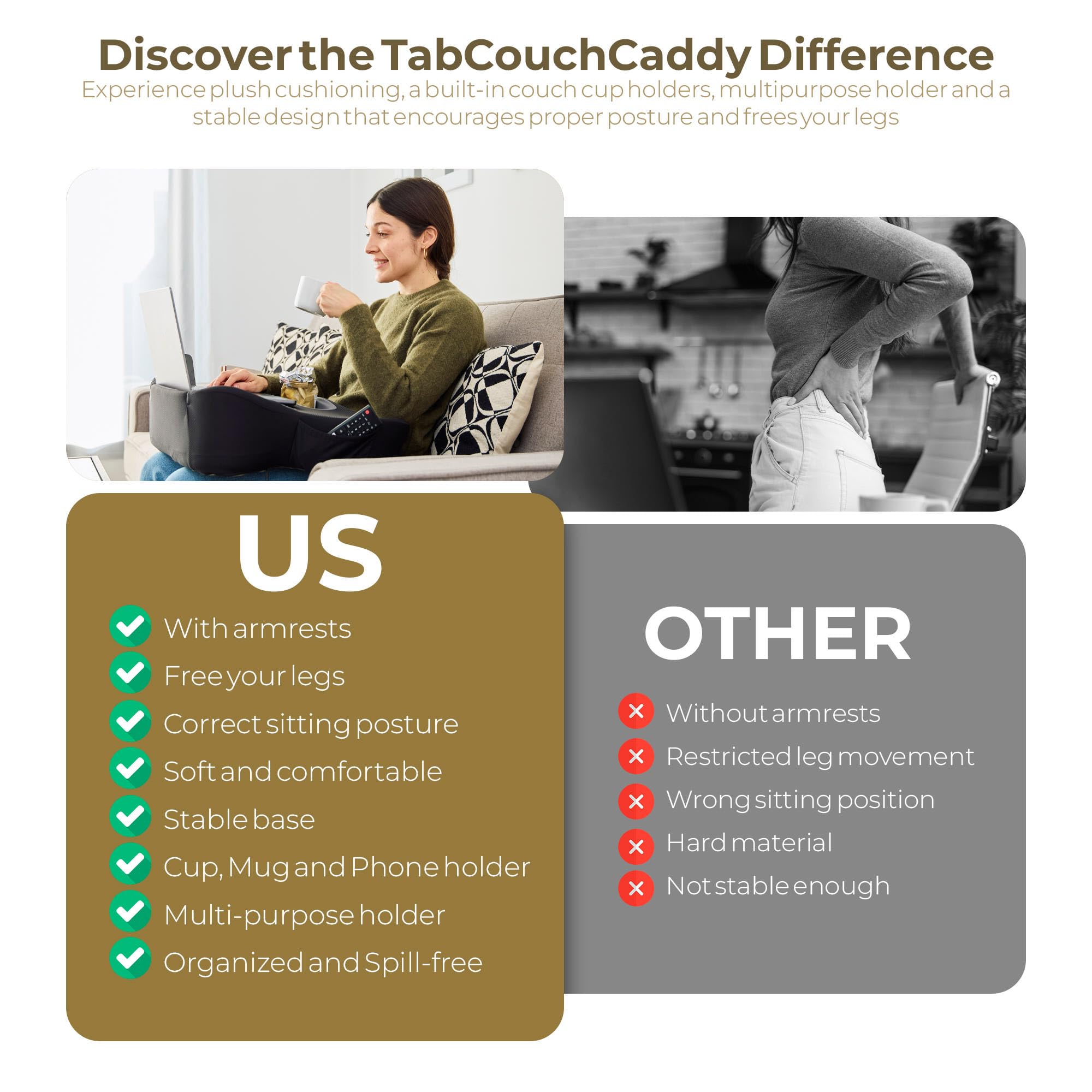 TabCouchCaddy in-use gaming setup keeping accessories organized and stable