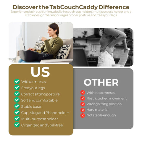 TabCouchCaddy in-use gaming setup keeping accessories organized and stable