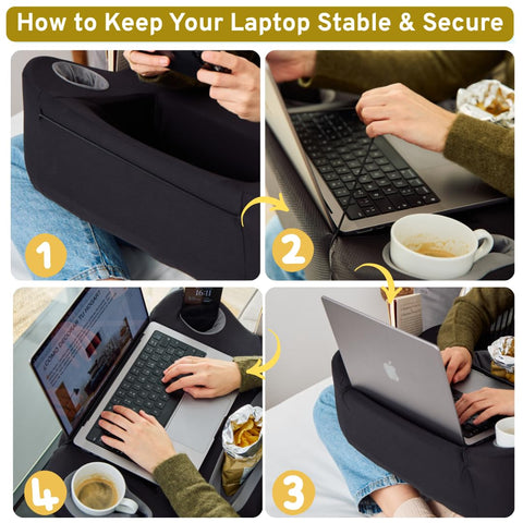 TabCouchCaddy side pockets holding controller and snacks for easy access