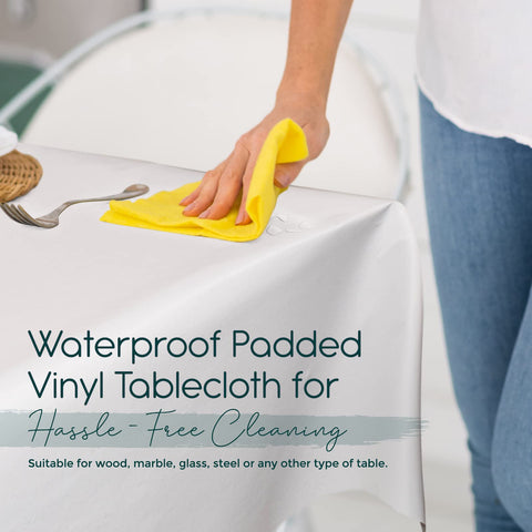 tablecloths by design flannel backing detail, soft cushioned protection against scratches