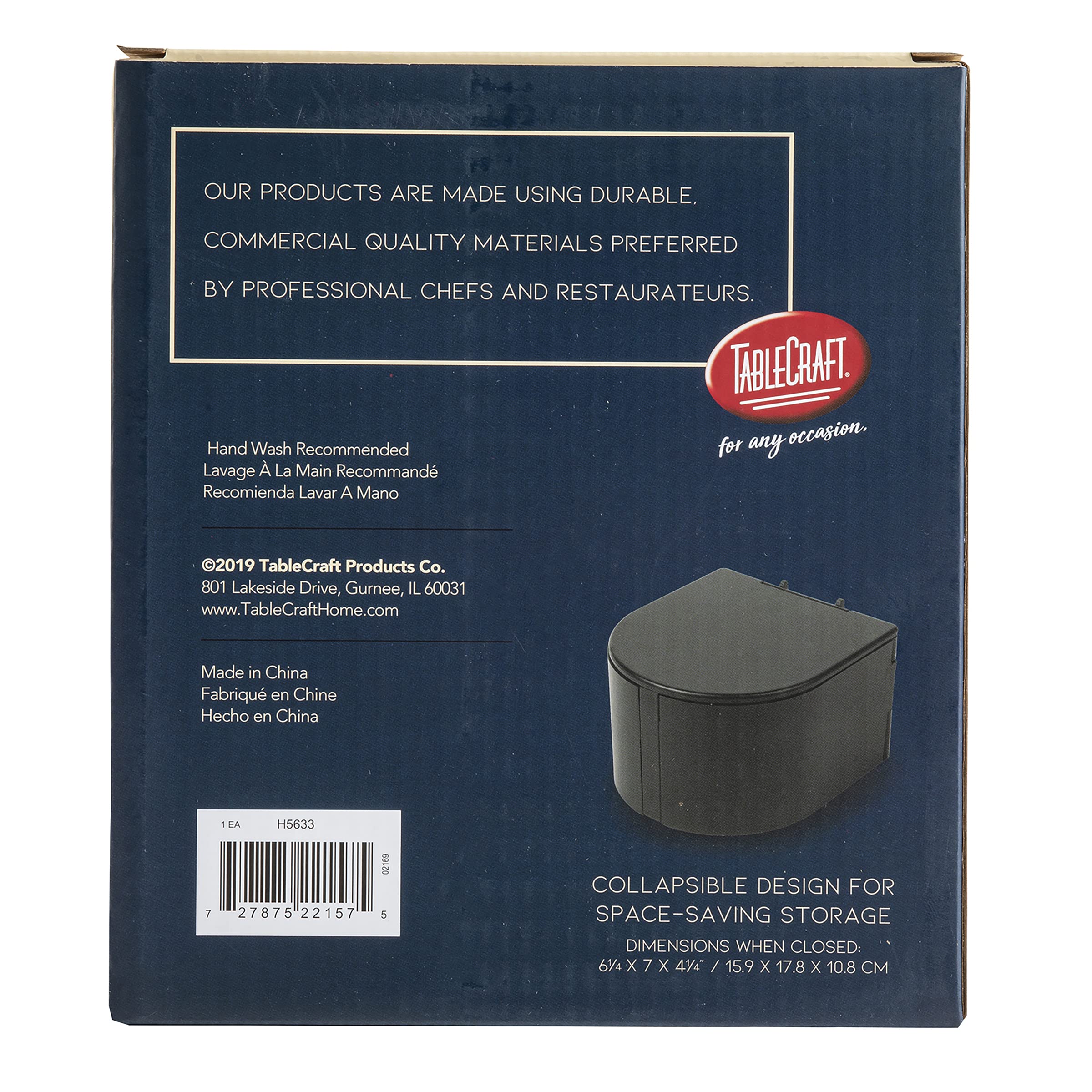 Tablecraft H5633 detail of black finish and central pivot illustrating durable easy-to-clean design