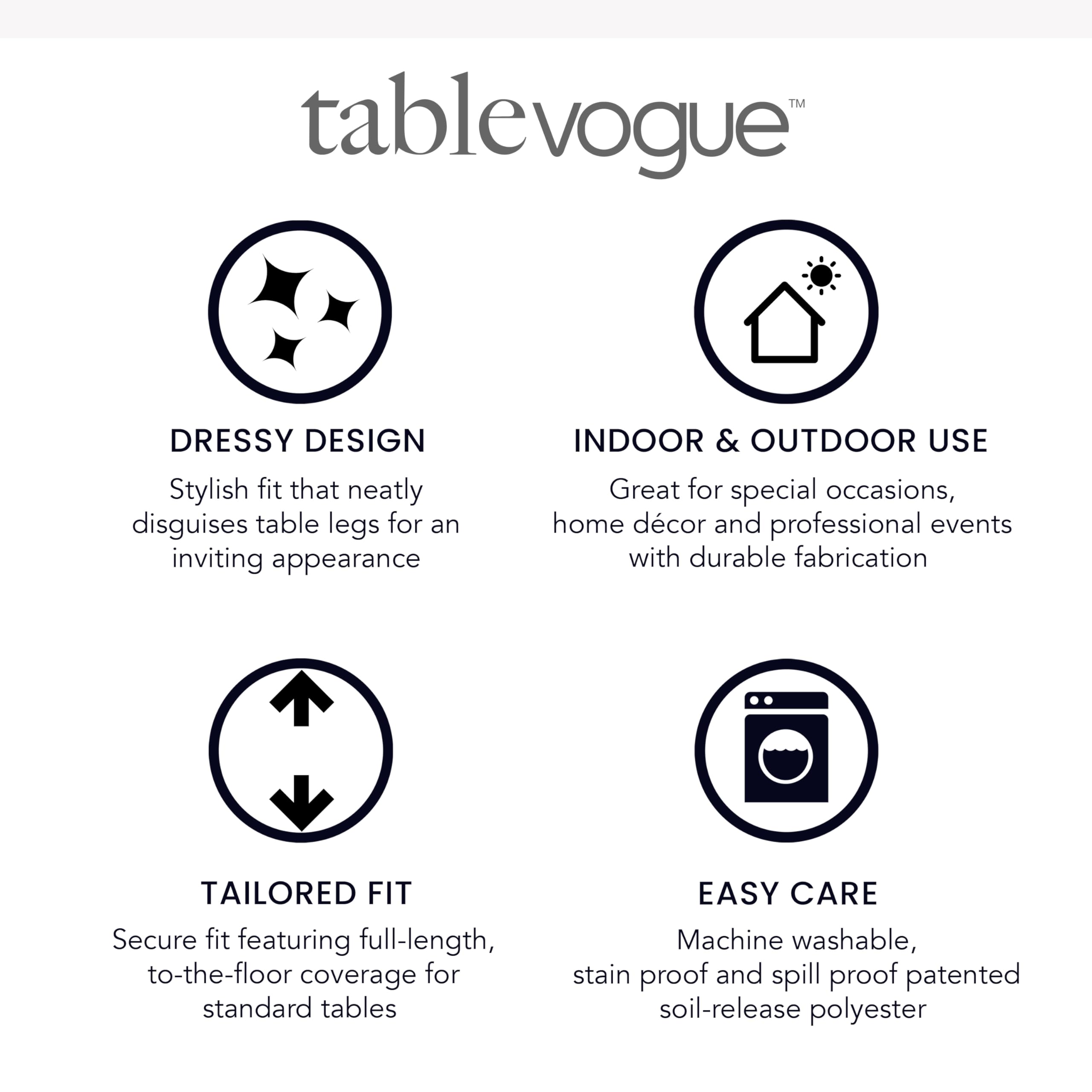 Tablevogue next to measuring tape showing 48x24 inch fit for folding tables
