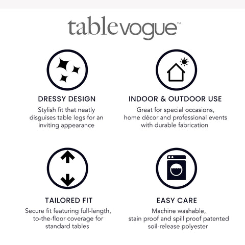 Tablevogue next to measuring tape showing 48x24 inch fit for folding tables