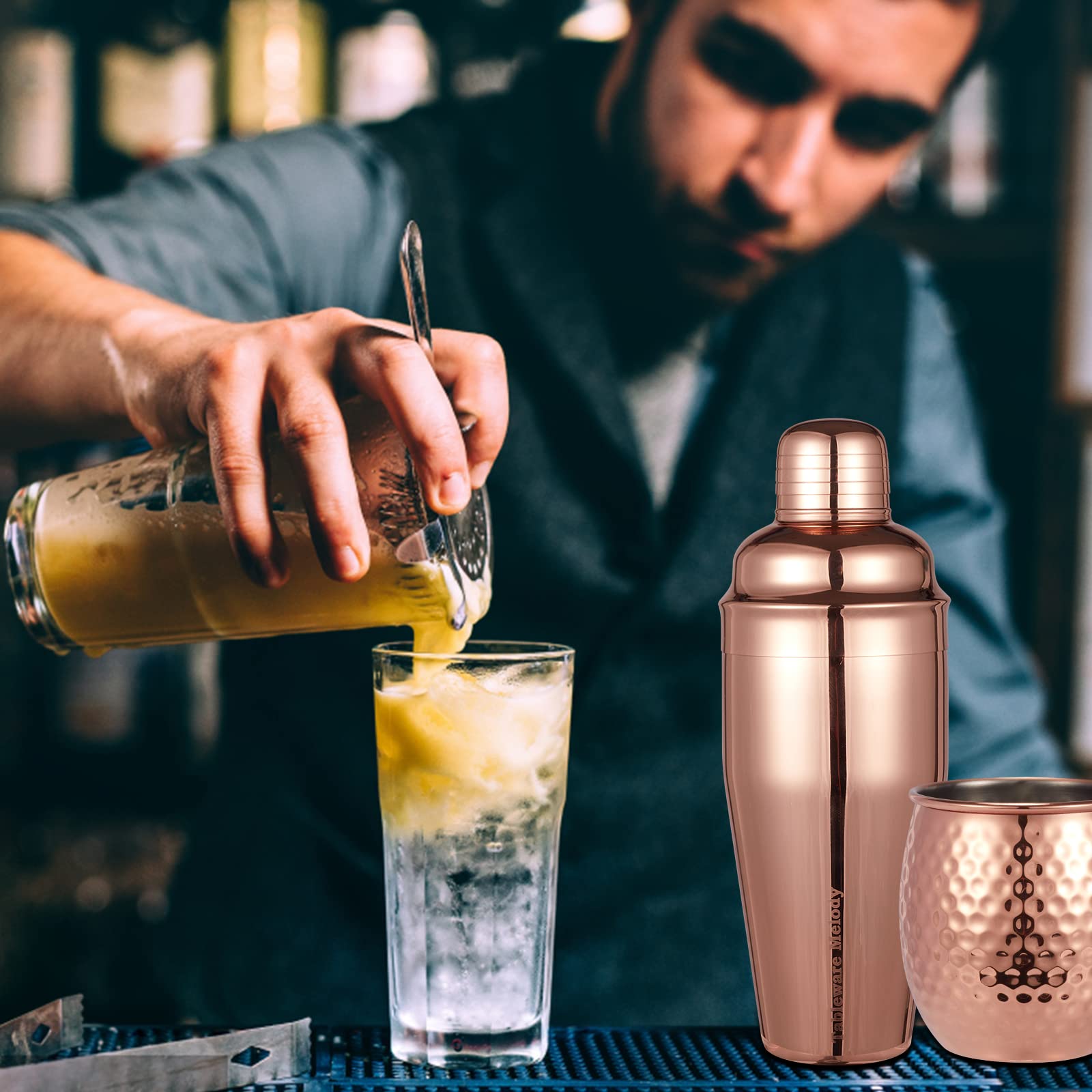 TABLEWARE MELODY 24oz shaker closeup showing polished finish