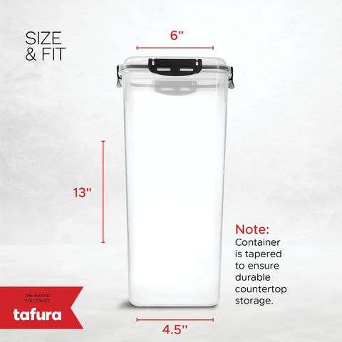 Tafura detailed view of four side latches showing secure locking for longer freshness