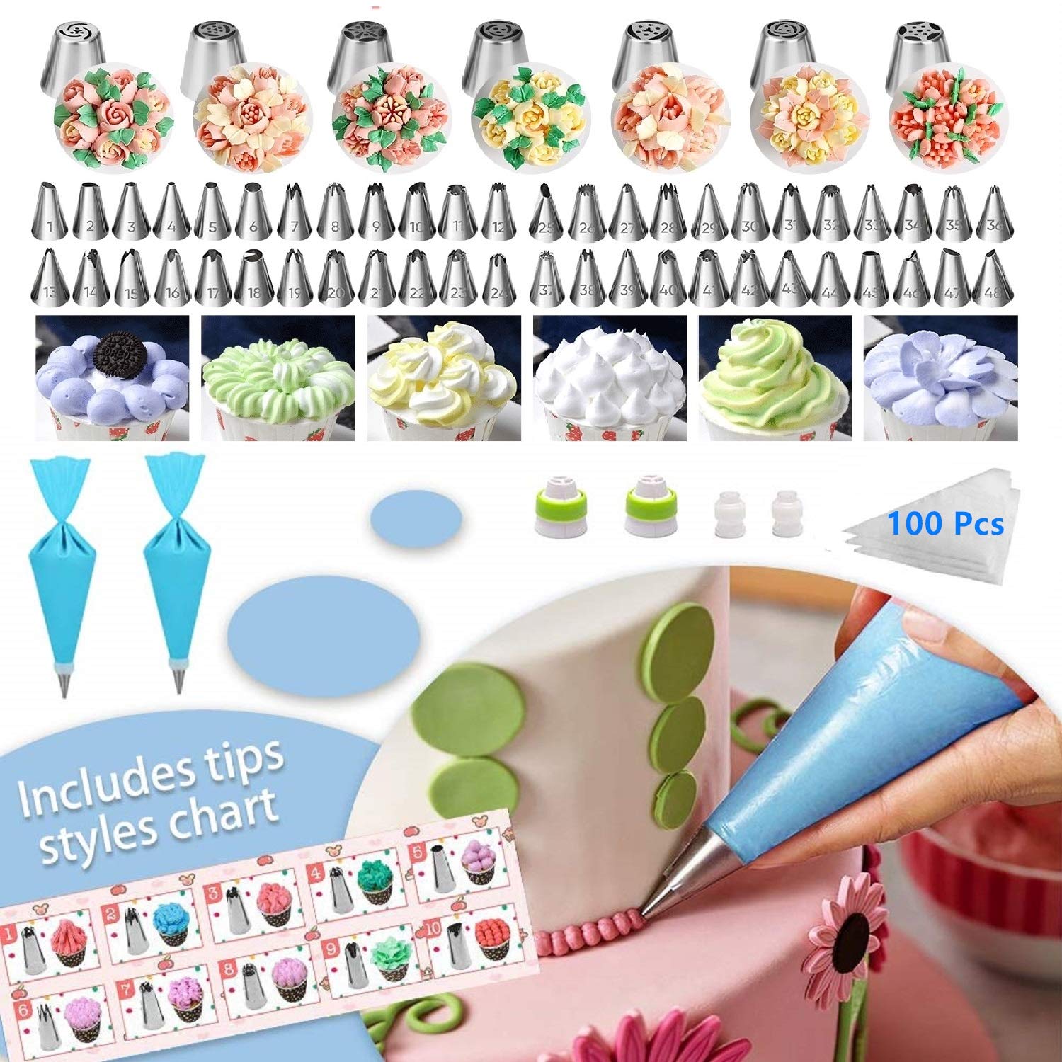 Taiker numbered icing tips and Russian tips offering diverse patterns