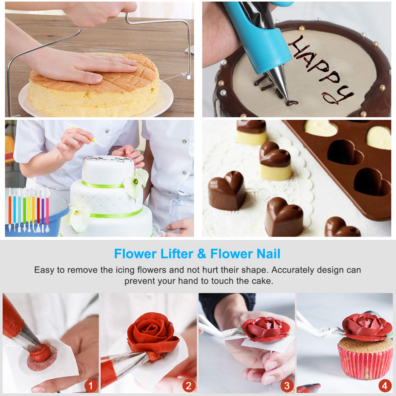 Taiker turntable in use enabling smooth, even cake decorating