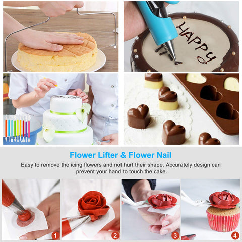 Taiker turntable in use enabling smooth, even cake decorating