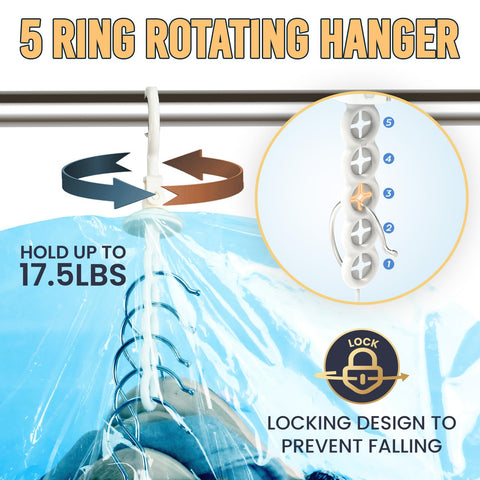 TAILI heavy-duty hanger rings mounted on closet rod for support