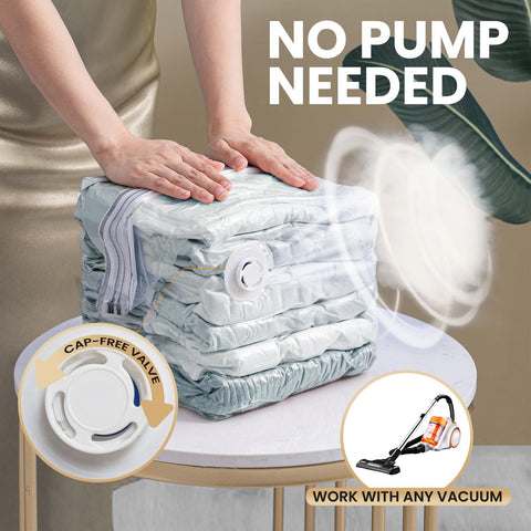 TAILI jumbo bag filled with comforter demonstrating compressed space saving