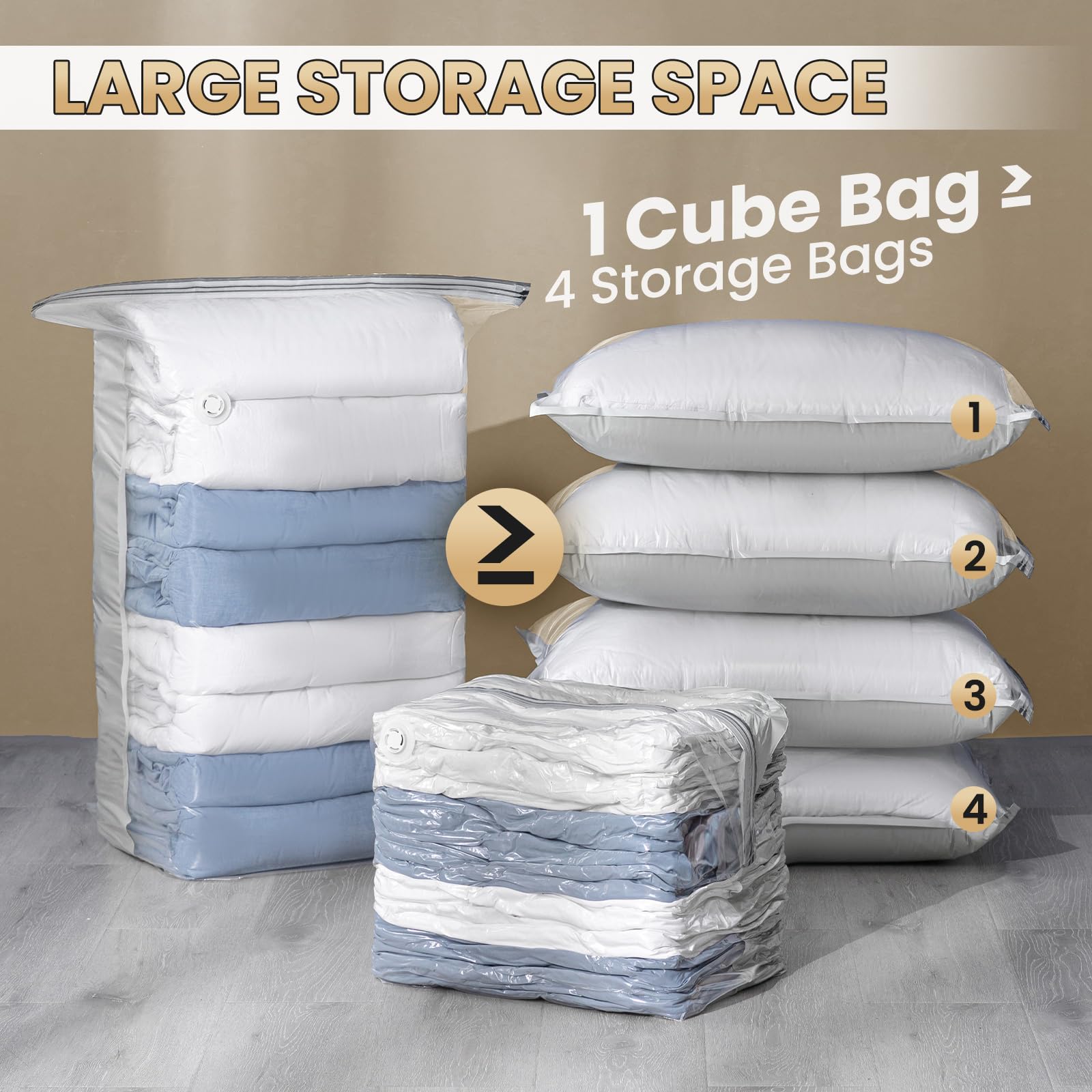 TAILI medium bag filled with folded clothes showing neat compact storage