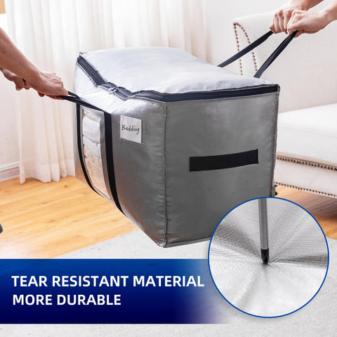 TAILI stack of filled bags in closet optimizing seasonal storage