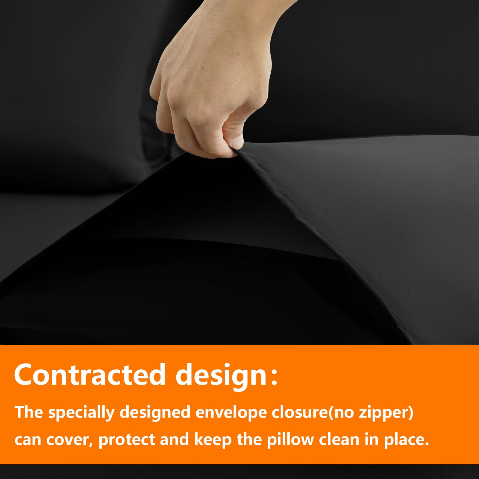 TAIMIT fitted sheet pocket detail showing 14-inch depth for secure mattress fit and protection