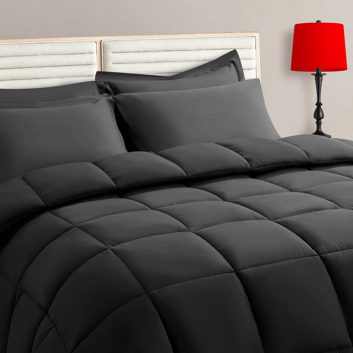 TAIMIT front view of full 7-piece set shows coordinated bedding advantage