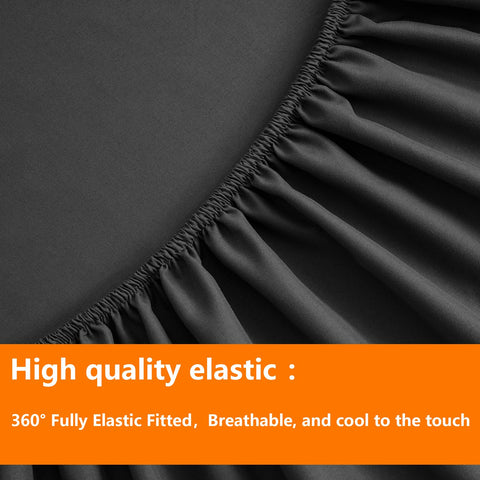 TAIMIT fitted sheet on mattress illustrating 14-inch deep-pocket fit