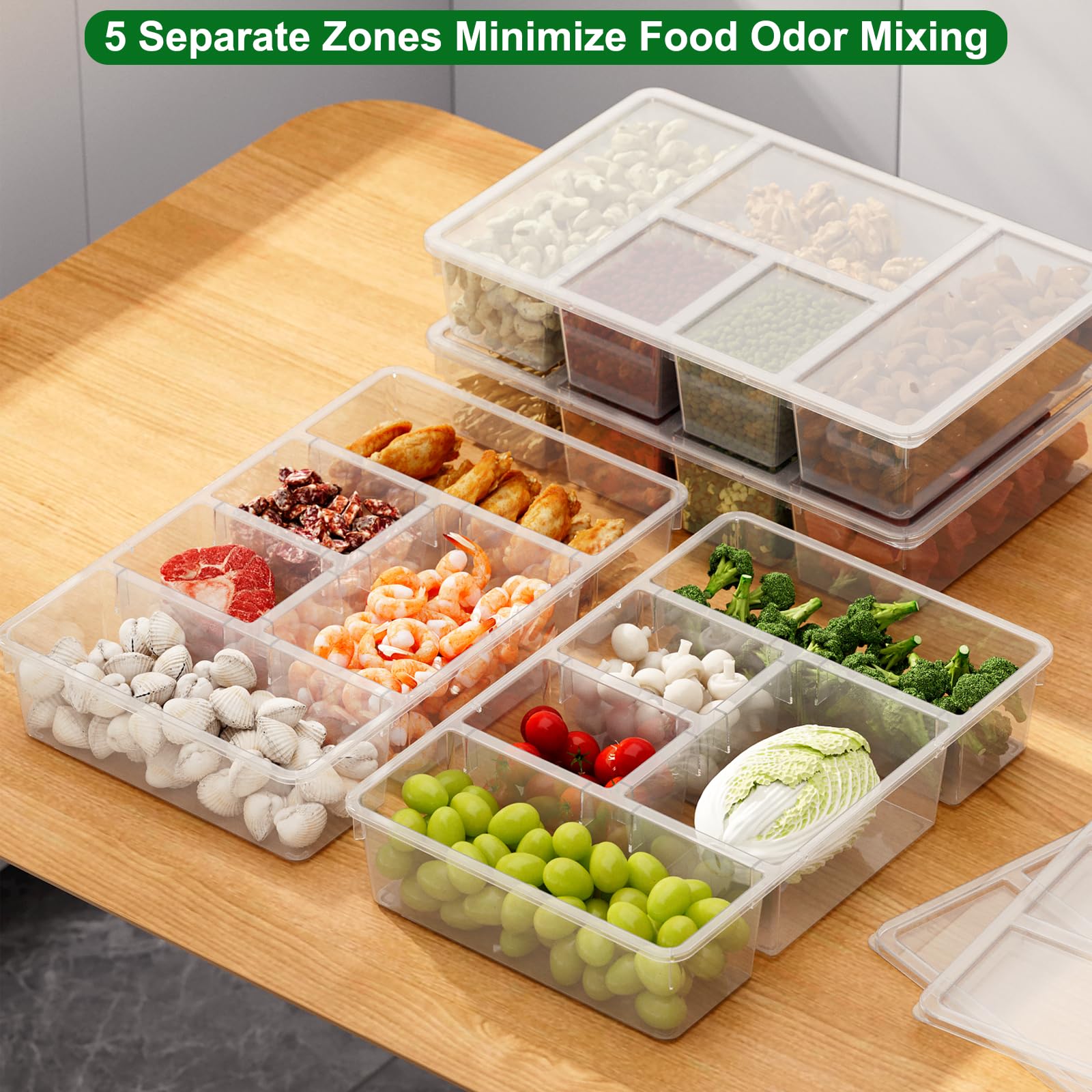 Taiuloo close-up of the lid fit showing a snug cover that reduces fridge odor transfer