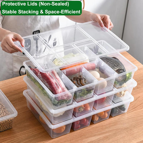 Taiuloo stacked trays inside a refrigerator demonstrating space-saving organization benefit