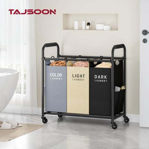 Tajsoon in closet lifestyle shot showing space-saving organization benefit