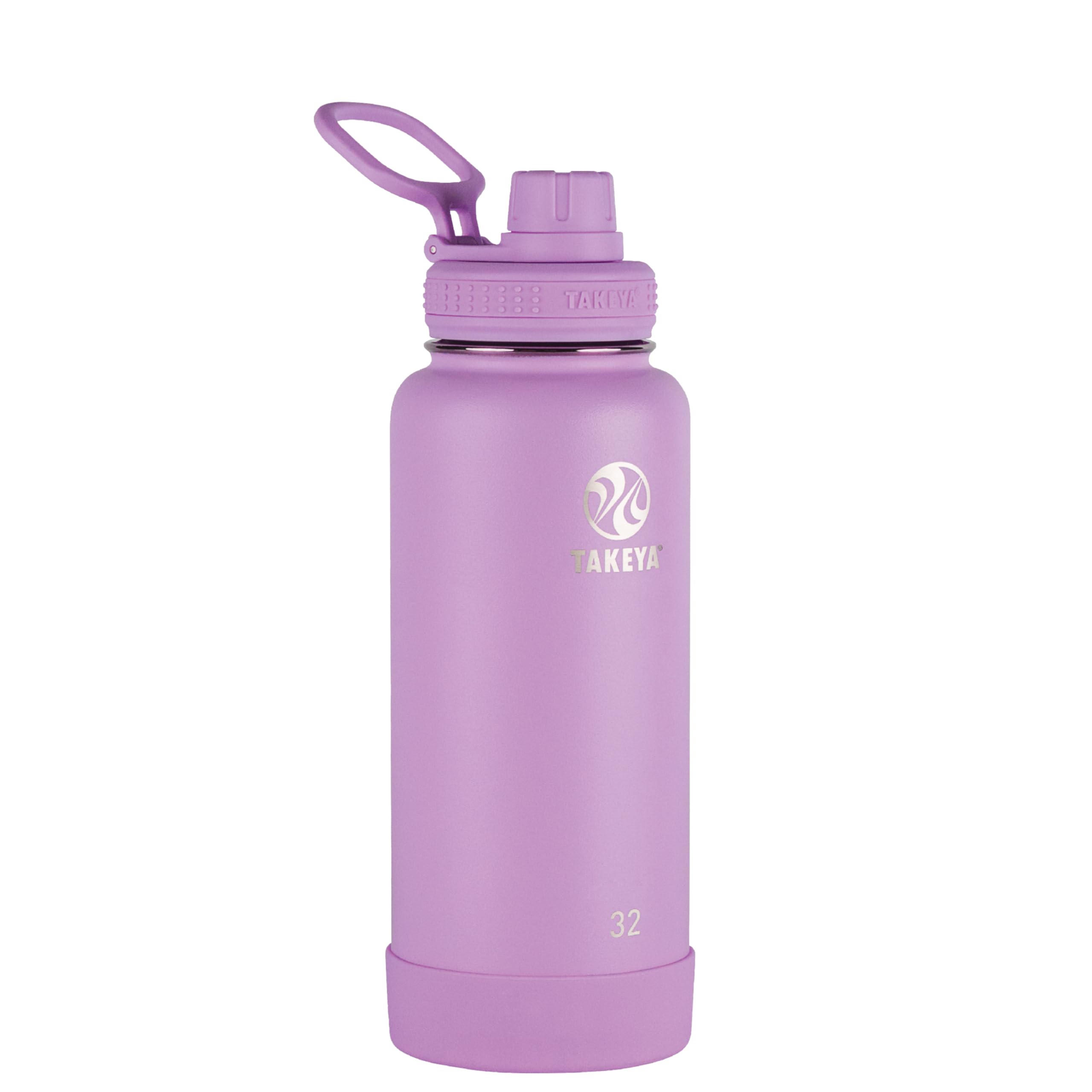 Takeya Actives front view lilac showing sleek insulated bottle, durable and stylish