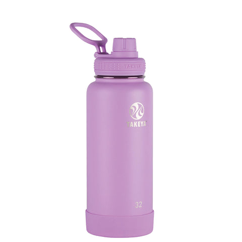 Takeya Actives front view lilac showing sleek insulated bottle, durable and stylish