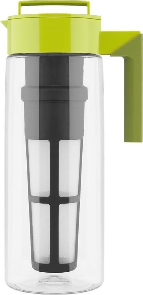 Takeya front view avocado pitcher showing compact design and quick chilling benefit