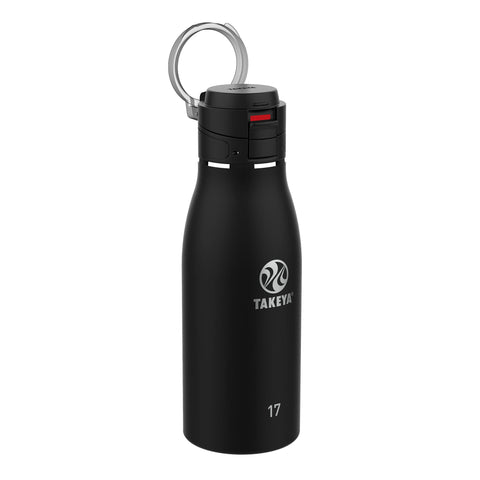Takeya Traveler front view showing onyx finish and sleek profile for easy carrying