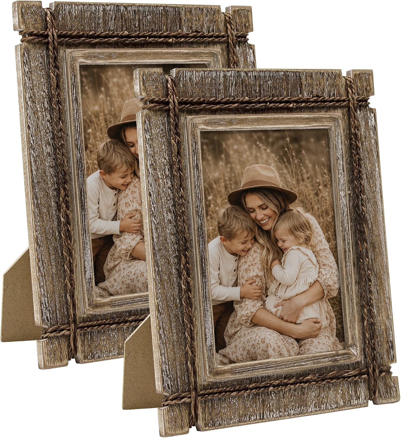 takfot front view of two wooden frames showing rustic appeal and classic display