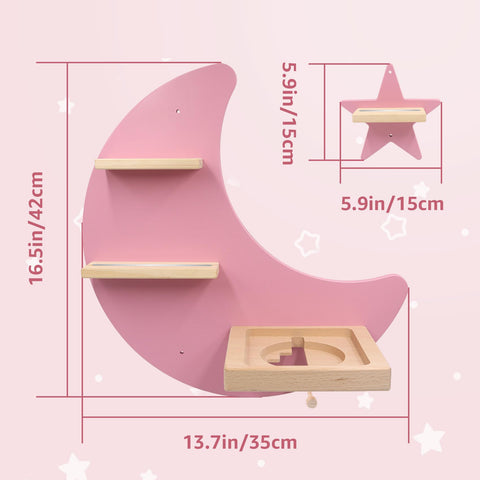 Taladad mounted shelves in a child’s room, decorative tidy-storage benefit