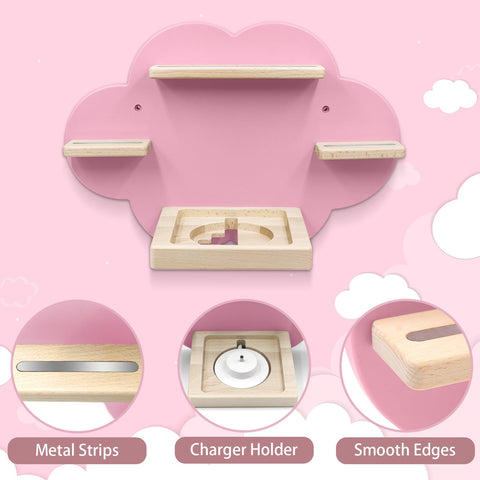Taladad shelf with Toniebox and charger showing organized charging area