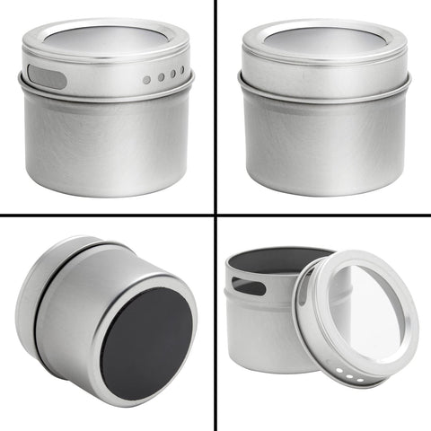 Talented Kitchen tin beside a measuring spoon to show 3 oz size and portion control