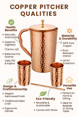 Taluka pitcher next to common glass showing volume comparison