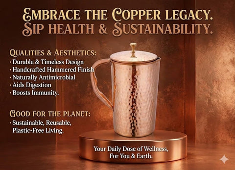 Taluka two copper tumblers side by side for shared serving