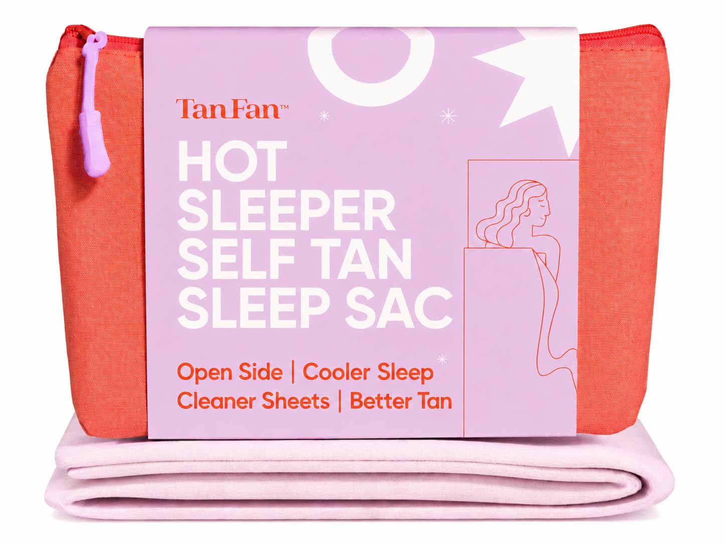 Tan Fan front view of sleep sack showing full coverage and comfort