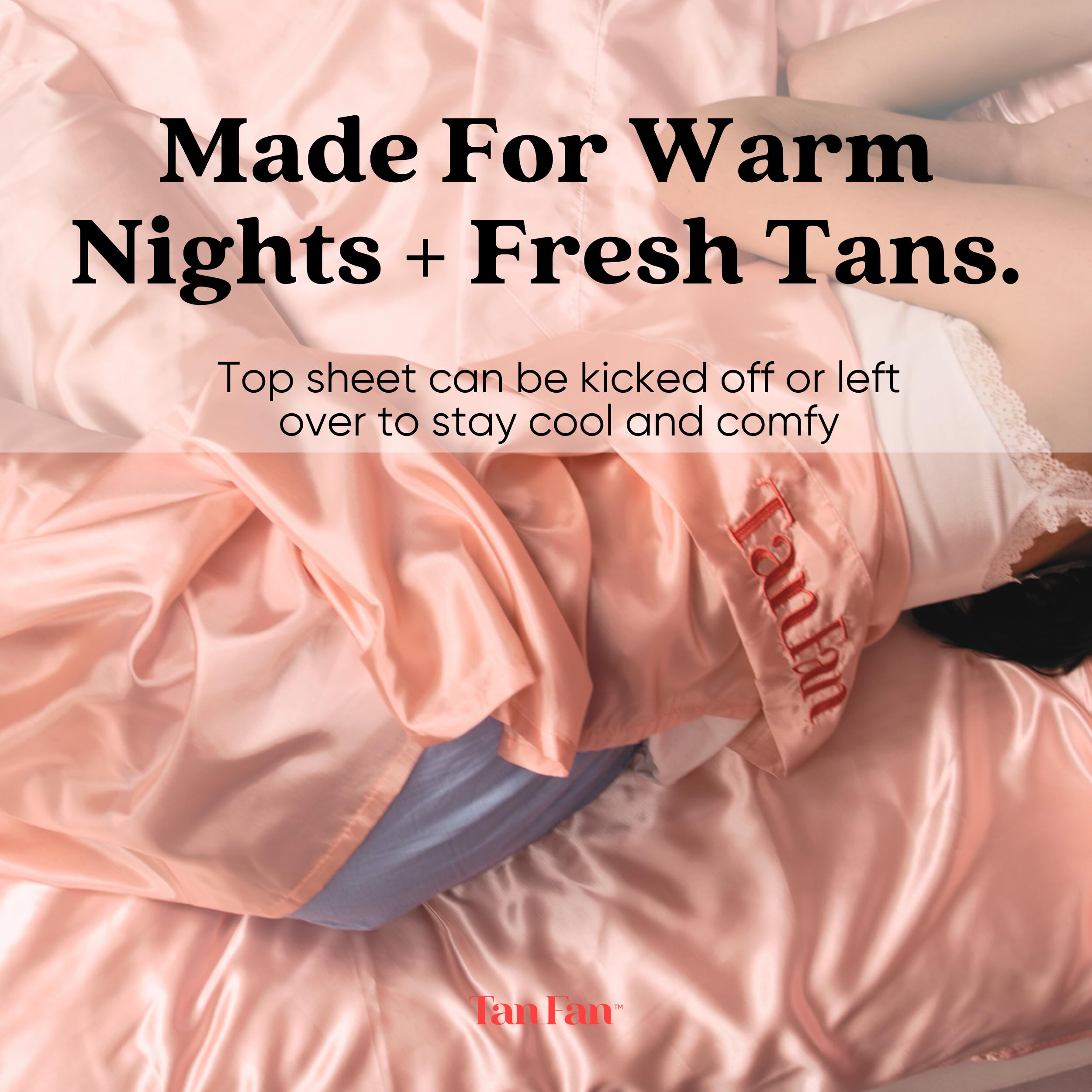 Tan Fan open-side top sheet detail illustrating adjustable cooling