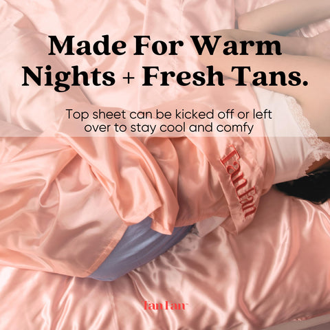 Tan Fan open-side top sheet detail illustrating adjustable cooling