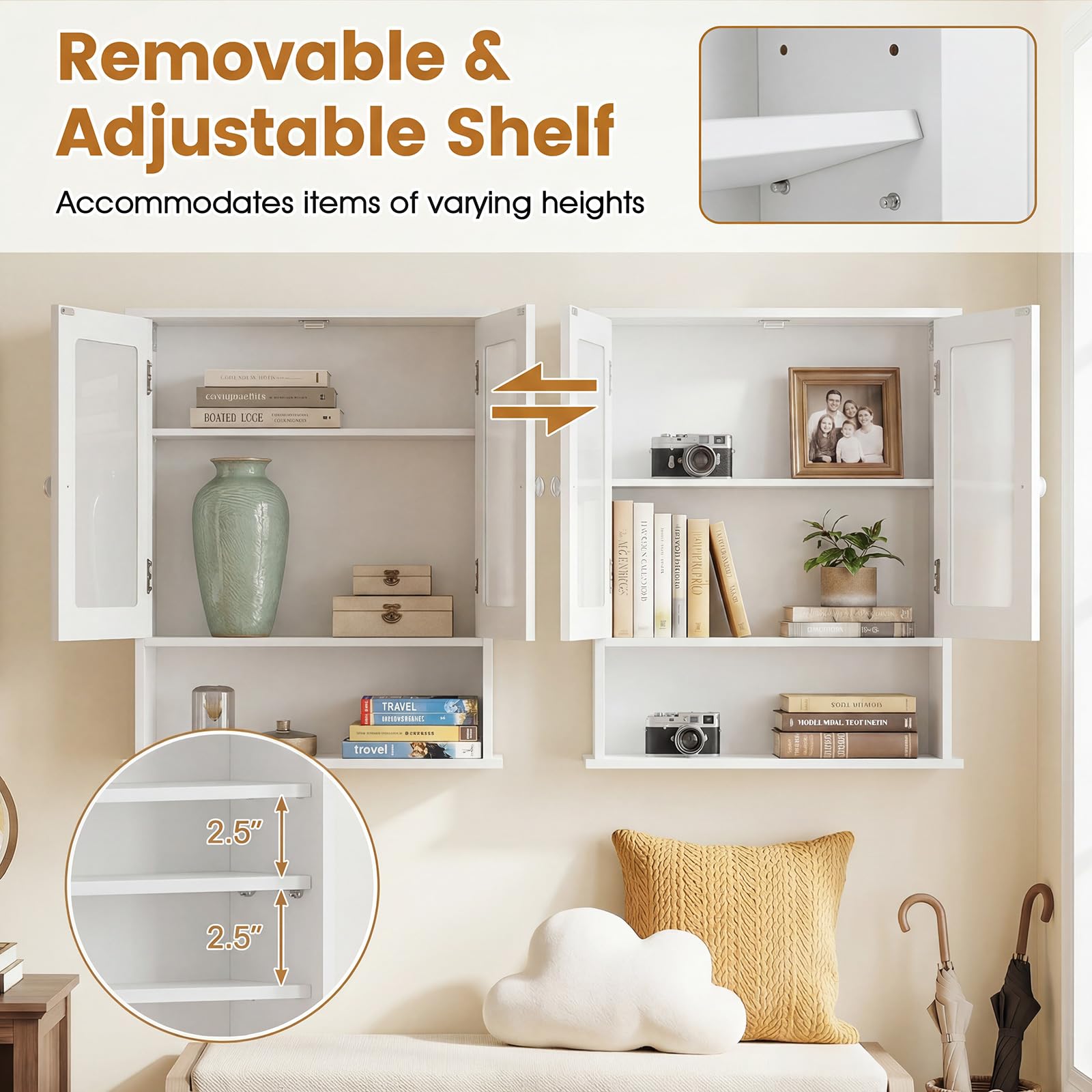 Tangkula open shelf filled with daily items for quick access