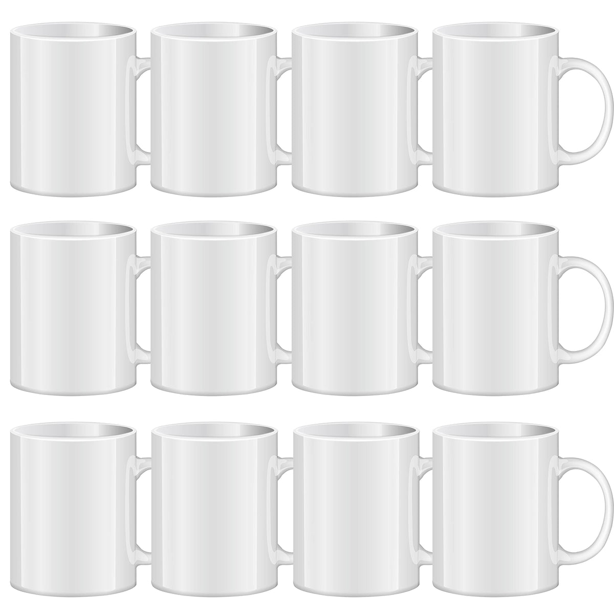 TANGLONG front packaging showing 12 blank 11 oz mugs for consistent printing