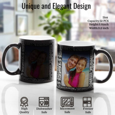 TANGLONG pouring hot coffee into mug to reveal sublimation design and surprise