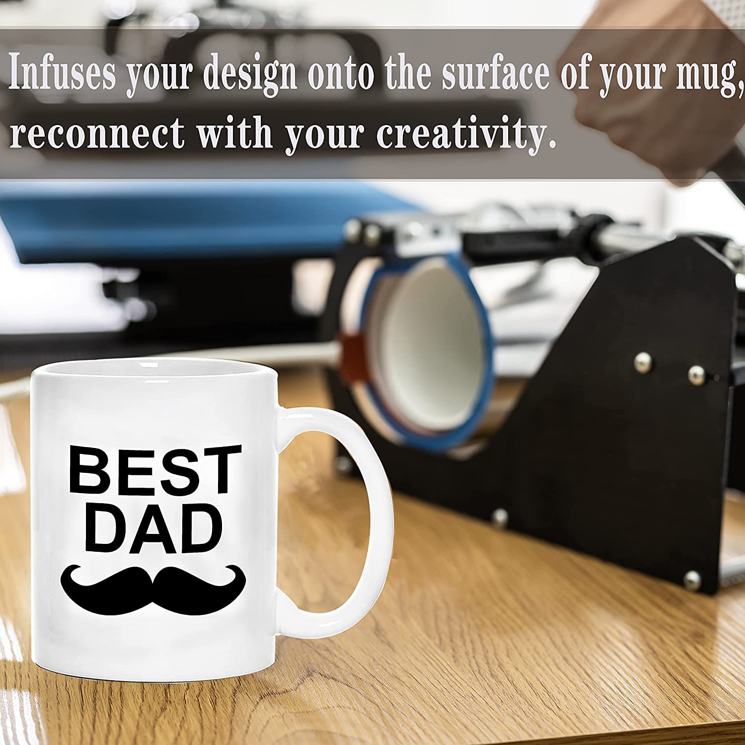 TANGLONG mug held in hand to show 15 oz size and ergonomic benefit
