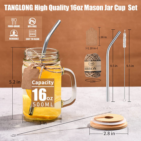 TANGLONG stainless steel straw and cleaning brush detail for easy maintenance