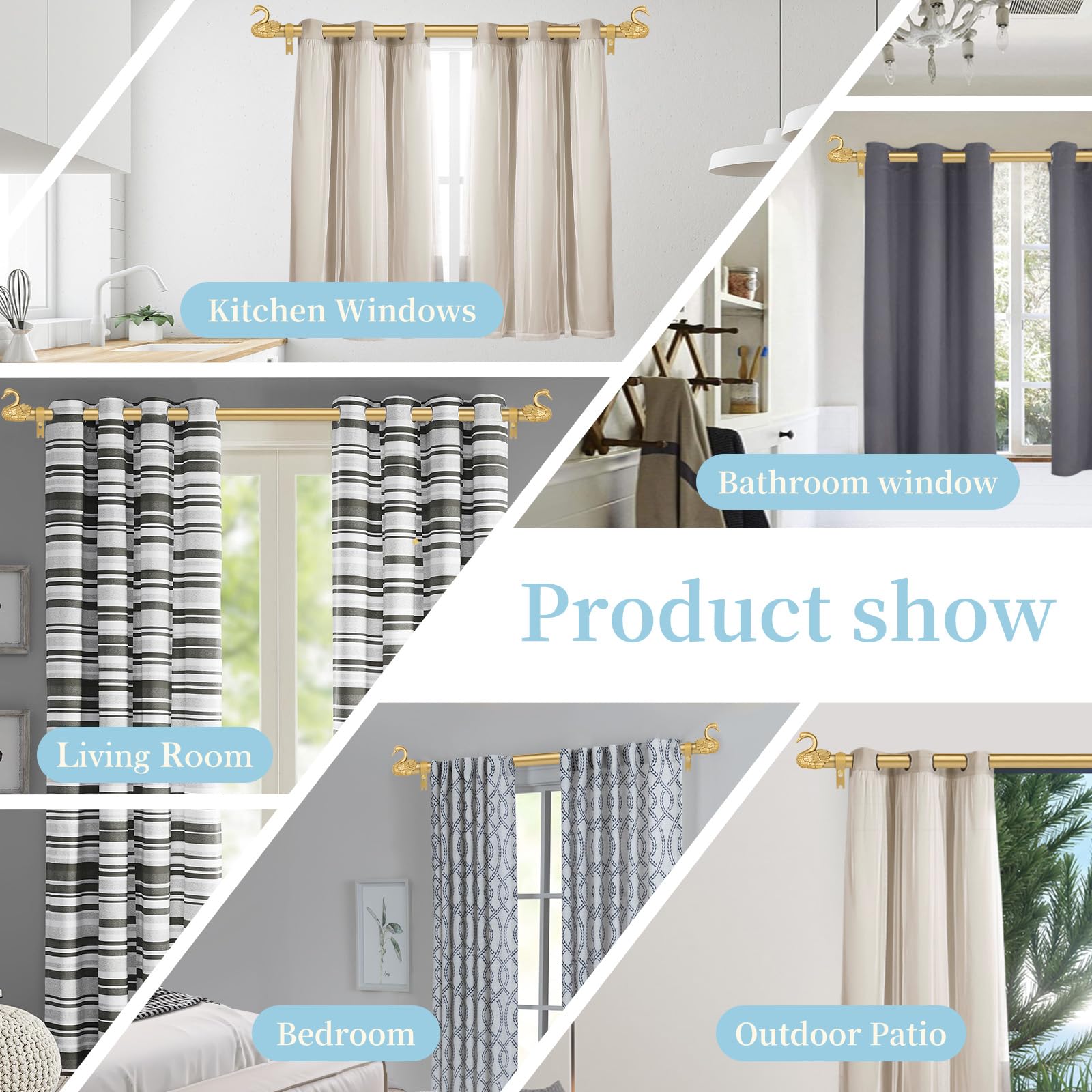 TANGWIN curtain rod styled in living room adding elegant focal point