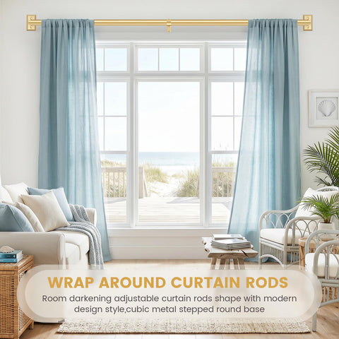 TANGWIN size comparison against window frame showing adjustable 48–90 inch fit
